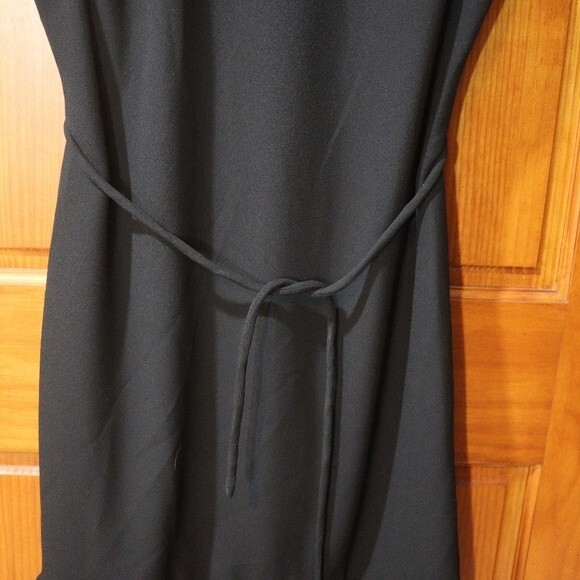 Talbots Black Bubble Hem Belted Dress NWT Sleeveless Career Cocktail 14 - Picture 5 of 13